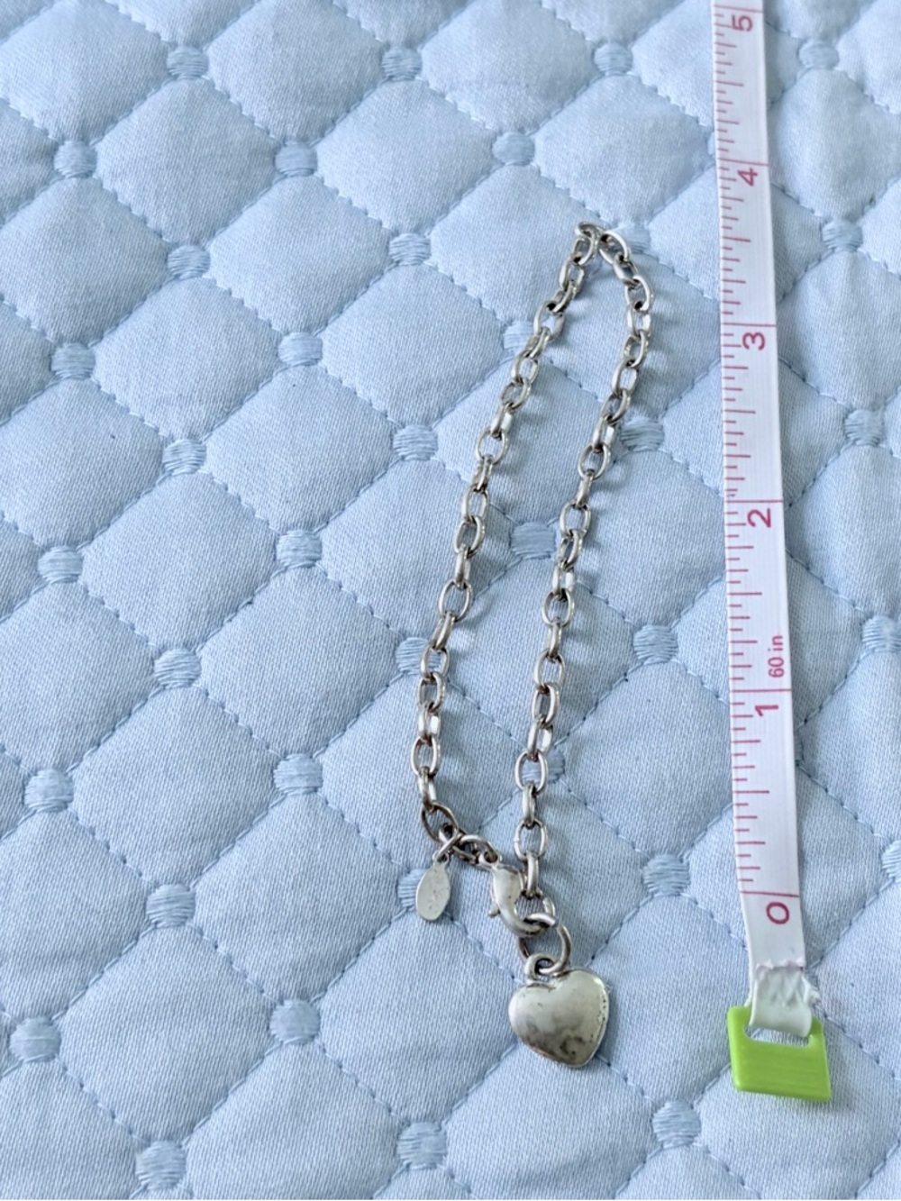 Silver Heart Charm Chain bracelet